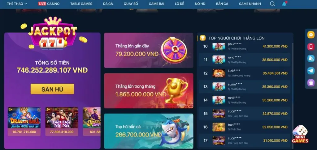 Đa dạng trò chơi trên B29 Win Club APP